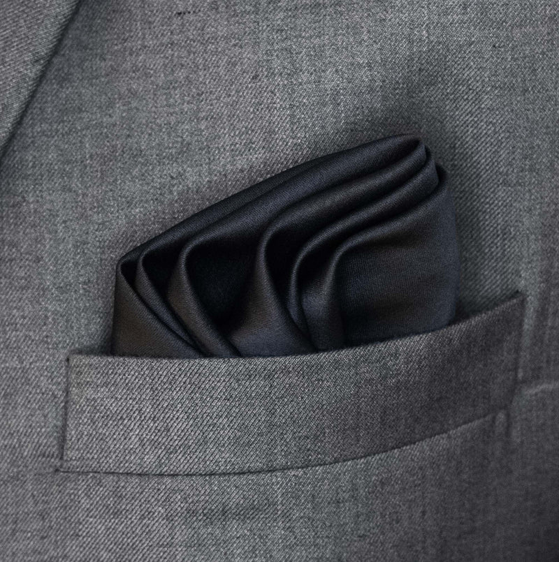 Charcoal Solid - Silk Pocket Square