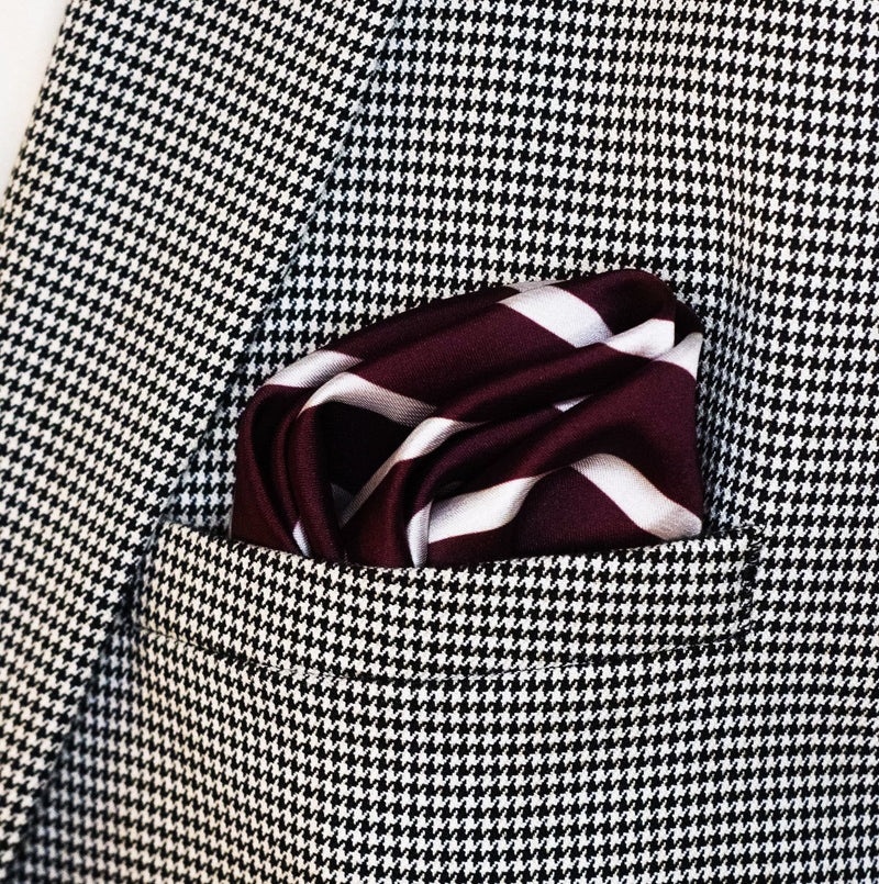Creamy Roswood Stripes - Silk Pocket Square