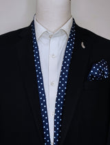 STARRY BLUE NIGHT POLKA DOTS - silk men scarves set