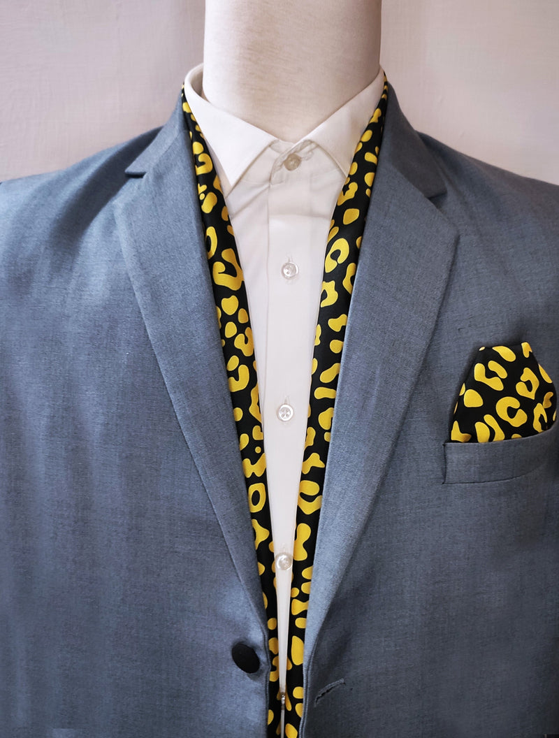BE A CHEETAH - SILK MEN scarf and pocket square set