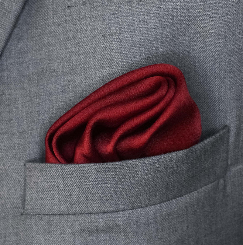 Bordeaux Wine Solid - Silk Pocket Squares
