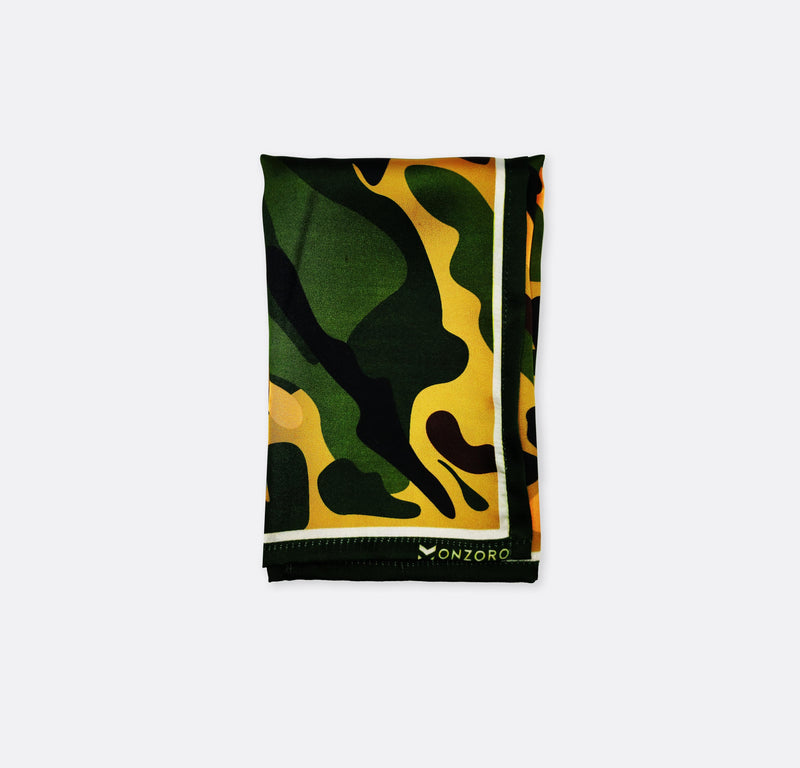 ARMY GREEN CAMOUFLAGE - SILK POCKET SQUARES
