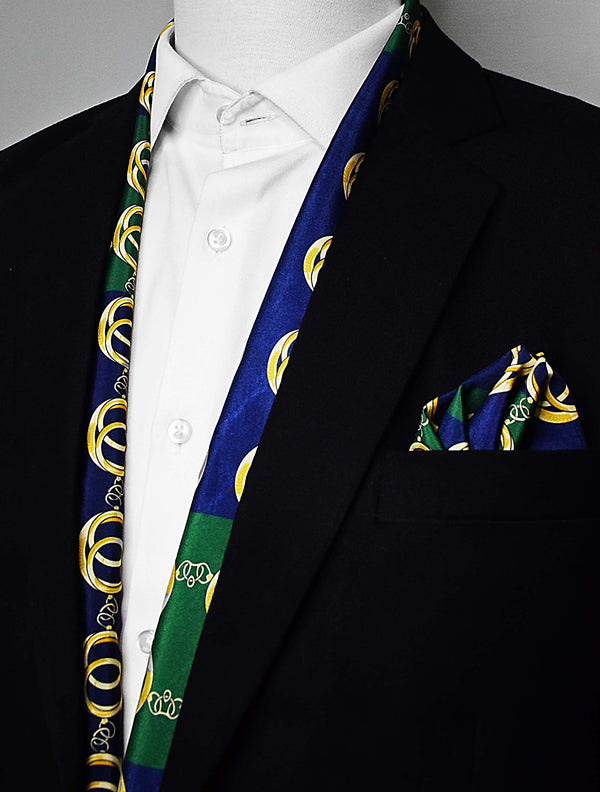 Chain Loop - Silk Scarf And Pocket Square Set