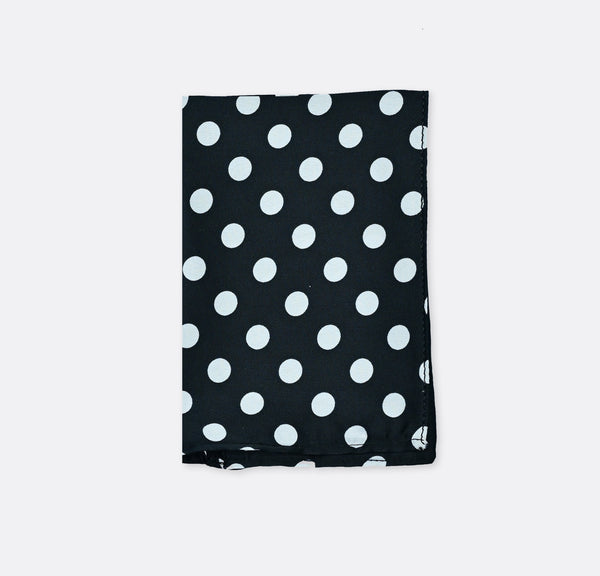 Black Base Polka - Silk Pocket Squares