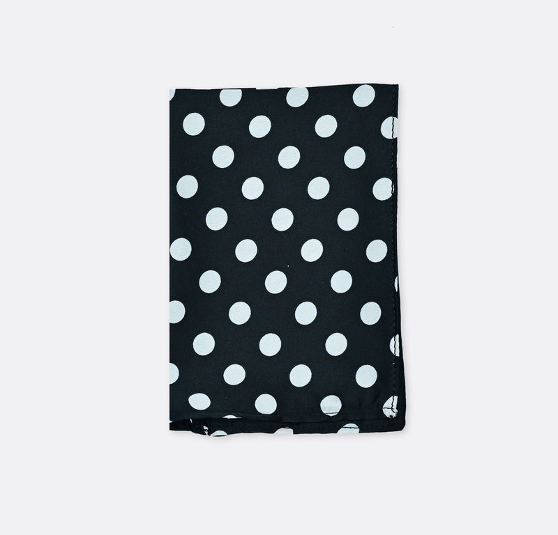 Black Base Polka - Silk Pocket Squares