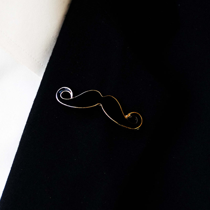 Black Moustache - Golden Lapel Pins