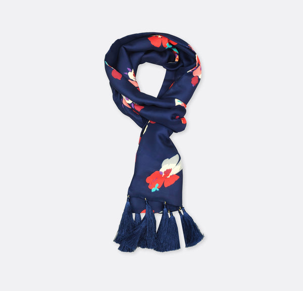 THE DEEP BLUE FLORAL - SILk men scarves