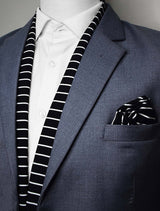 White Cane Crow - Silk Scarf & Pocket Square Set - Combo Sets | Monzoro Pakistan