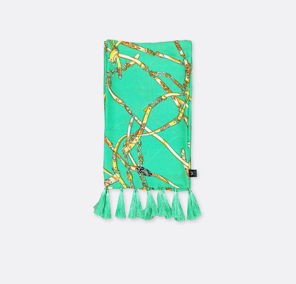 CHAINS AND STRAPS (SEA GREEN) - SILk men scarves