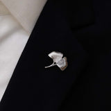 Ginkgo Flower Silver Lapel Pin