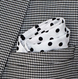 Snow White Base Polka - Silk Pocket Square