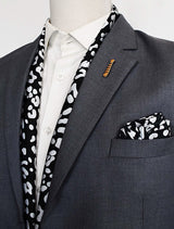 BLACK AND WHITE LEOPARD SILK SCARF Set