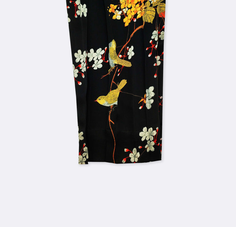 floral box pleated trouser