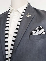 Black & White Stripes Silk Scarf Set
