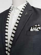 White & Green Stripes Silk Scarf Set - Combo Sets | Monzoro Pakistan