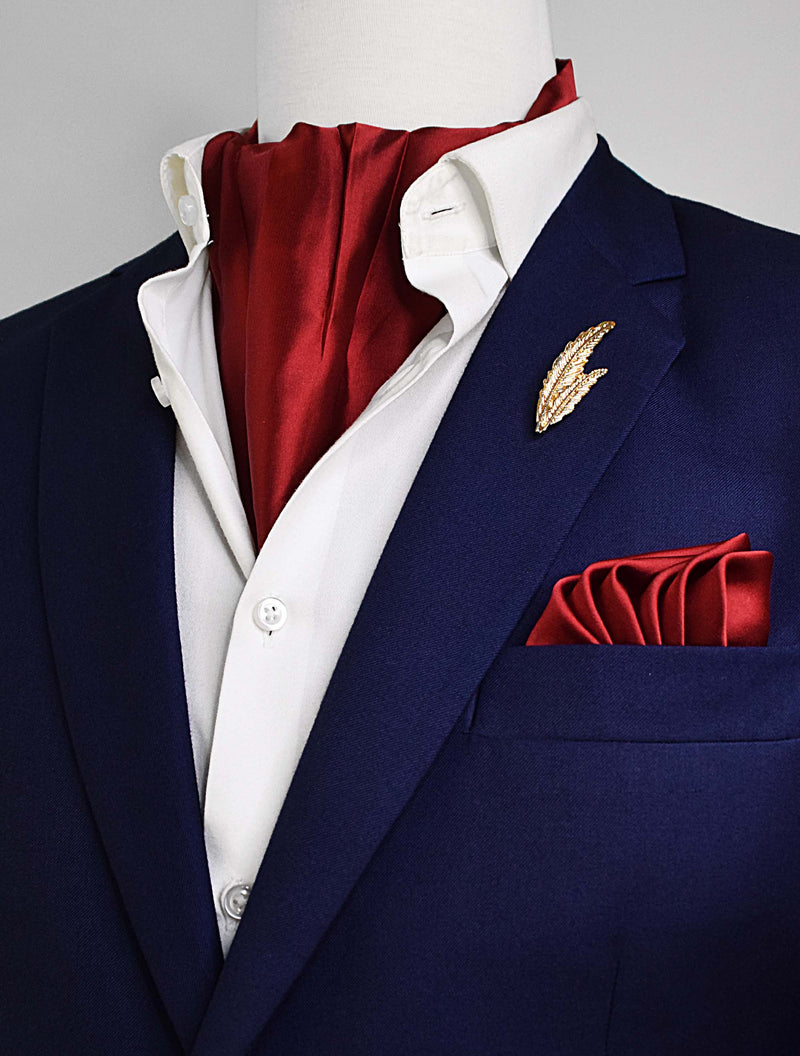 Bordeaux Wine - Men Silk Ascot Set