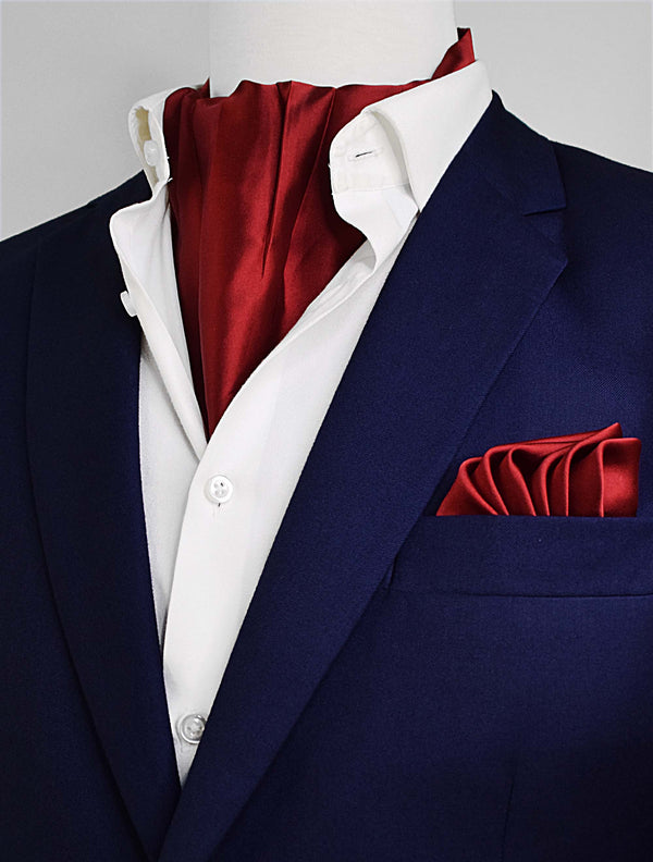 Bordeaux Wine - Men Silk Ascot and Pocket Square Set