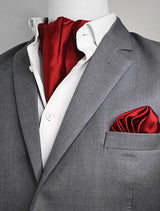Bordeaux Wine - Men Silk Ascot and Pocket Square Set