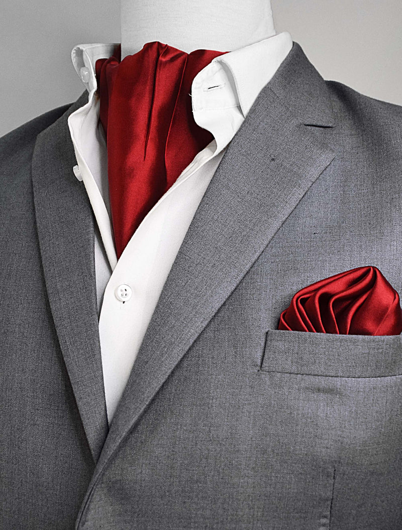 Bordeaux Wine - Men Silk Ascot and Pocket Square Set