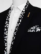 BLACK AND WHITE LEOPARD SILK SCARF Set