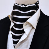 Black with White - Silk Men Ascot - Ascots | Monzoro Pakistan