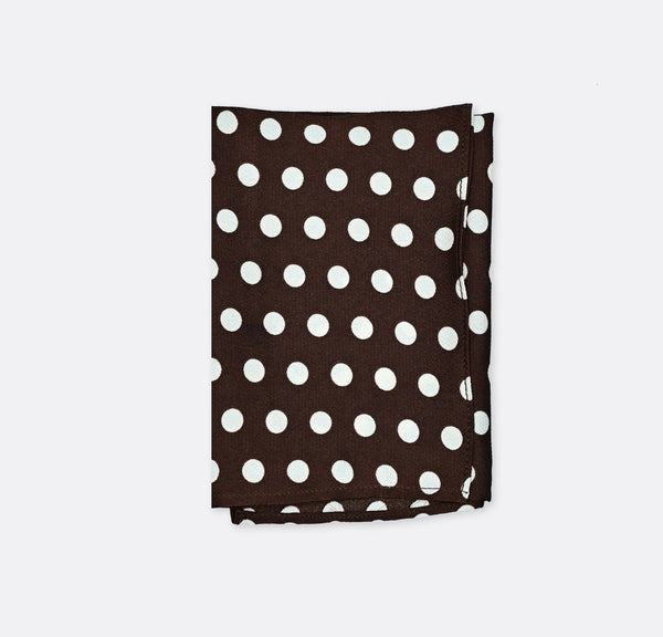 Coffee Base Polka Dots - Silk Pocket Square