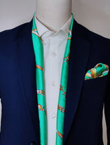 Chains & Straps (sea Green) - Silk Scarf & Pocket Square Set - Combo Sets | Monzoro Pakistan