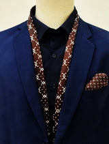 BARBERRY CHOCOLATE SILK SCARf and pocket sqaure Set