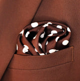 Coffee Base Polka Dots - Silk Pocket Square