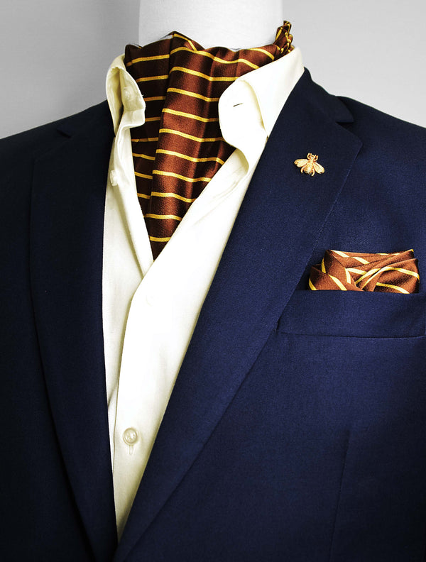 Yellow Cane Hazel Silk Ascot Set