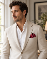 Burgundy Starlight Silk Pocket Square