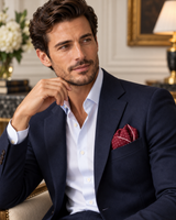 Burgundy Starlight Silk Pocket Square