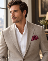 Burgundy Starlight Silk Pocket Square