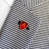 CLASSIC KNIGHT SHIELD – Red AND GOLD LAPEL PINS