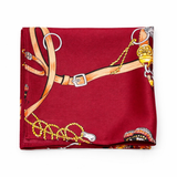 Burgundy Butterfly Charms Silk Pocket Square