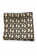 Monochrome Labyrinth Silk Pocket Square
