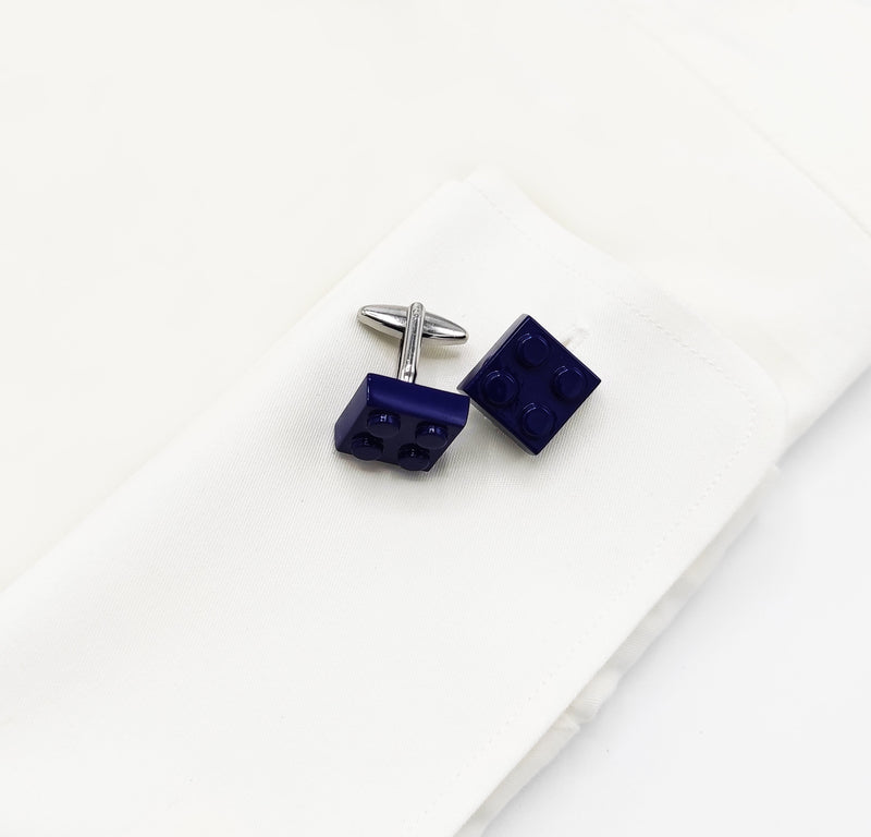 Building Block Blue – Metal Cufflinks