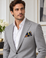 Deep Midnight Blue Butterfly Charms Silk Pocket Square