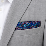 Electric Damask Silk Pocket Square
