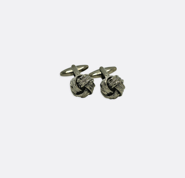 Weave Knot - Gun Metal Cufflinks