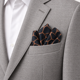 Midnight Giraffe Mosaic Silk Pocket Square