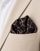 Midnight Giraffe Mosaic Silk Pocket Square