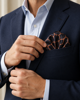 Midnight Giraffe Mosaic Silk Pocket Square