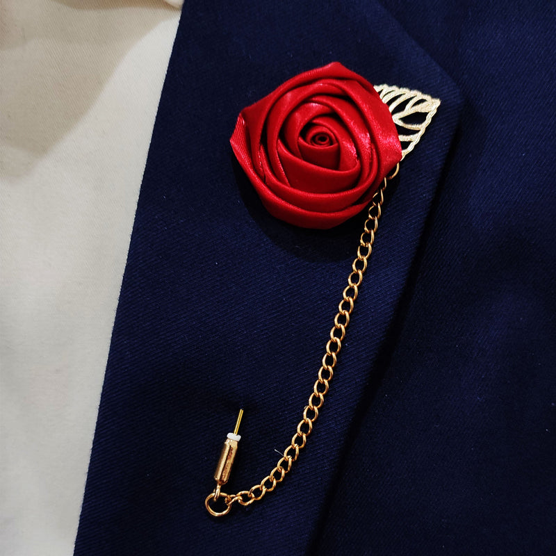 Maroon Floral Lapel Pins