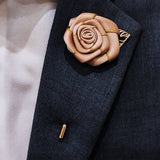 Skin gold texture floral lapel pins
