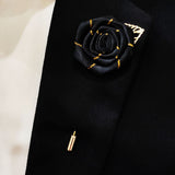 Black texture Floral Lapel Pins