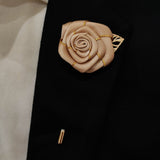 Skin gold texture floral lapel pins