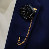 Mini Black Polka Drops Floral Lapel Pins