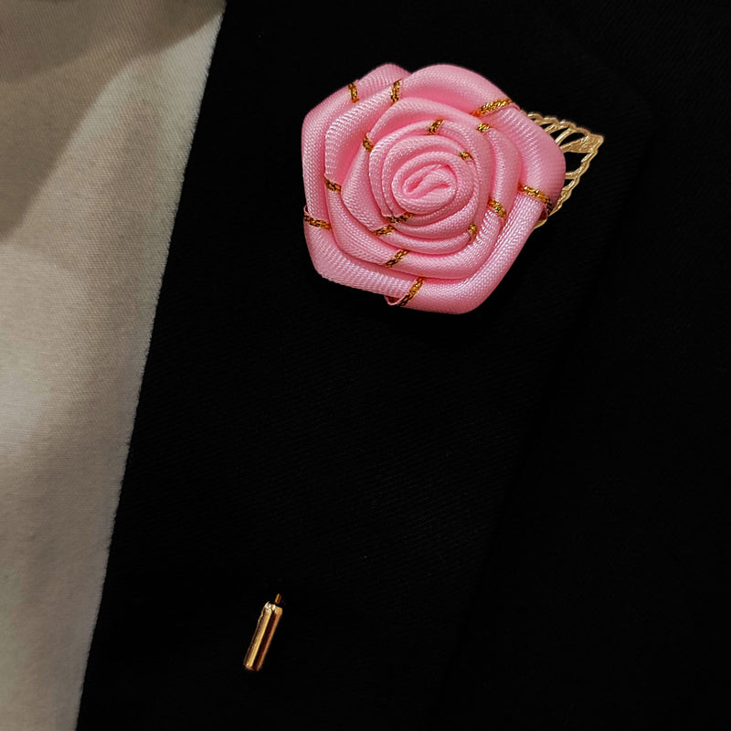Pink texture floral lapel pins