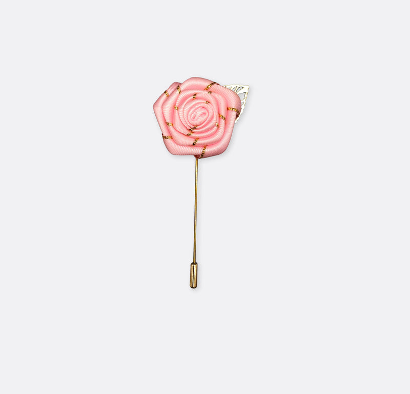 Pink texture floral lapel pins